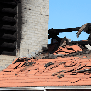 smoke and fire damage after house fire